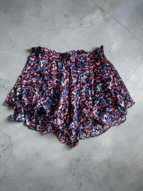 ISABEL MARANT Etoile Multicolor Ruffle Draped Shorts Size 38 / US 6